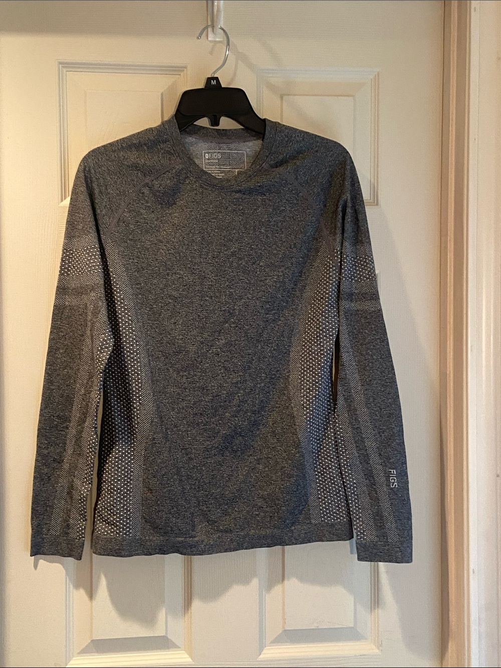 Figs Long-Sleeve Performance Top in Charcoal